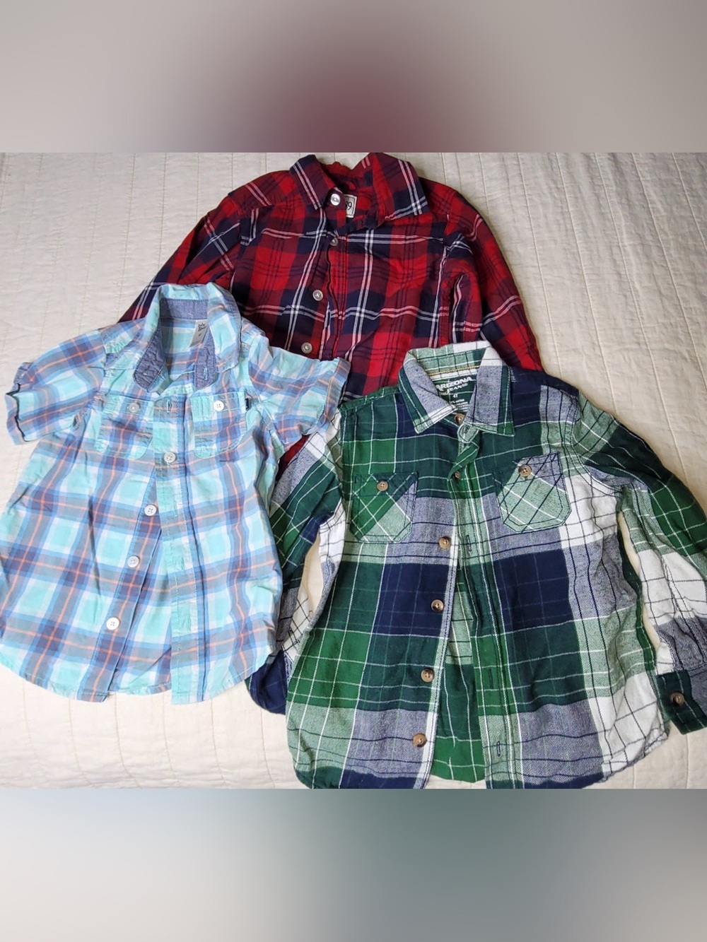 Boys Button Down Shirt Lot Size 4 Flannel Arizona OshKosh Children’s Place